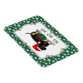 Magnet Flexible Noël Père Noël Dachshund (S noir & tan) mignonne (Côté Droit)