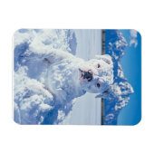Magnet Flexible Noël Pitbull Chien Snowman (Horizontal)