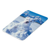 Magnet Flexible Noël Pitbull Chien Snowman (Côté Gauche)