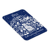 Magnet Flexible Noël Rabbit Bleu Blanc Année de la paix Whimsical (Côté Droit)