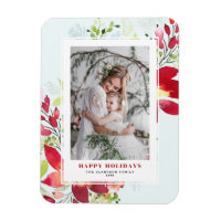 Noël rouge d'aquarelle fleurit la photo