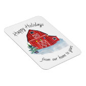 Magnet Flexible Noël Rouge Grange personnalisable (Côté Droit)