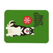 Magnet Flexible Noël sibérien Husky (Horizontal)