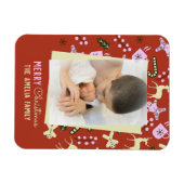 Magnet Flexible Noël Soins Festive Famille Photo (Horizontal)