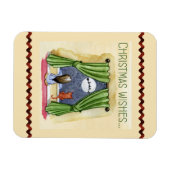 Magnet Flexible Noël Souhaite Mignonne Enfant & Kitty Chat Noël (Horizontal)