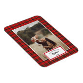 Magnet Flexible Noël Tartan Plaid Nom de famille Année (Côté Droit)