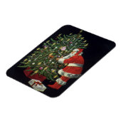 Magnet Flexible Noël vintage, Père Noël avec présents (Côté Gauche)