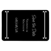 Magnet Flexible Noir & Blanc Élégant Simple Enregistrer La Date (Horizontal)