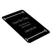 Magnet Flexible Noir & Blanc Élégant Simple Enregistrer La Date (Côté Droit)