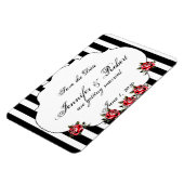 Magnet Flexible Noir Blanc et Rouge Rose Mariage Enregistrer la da (Côté Gauche)