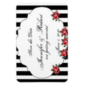 Magnet Flexible Noir Blanc et Rouge Rose Mariage Enregistrer la da (Vertical)