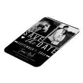 Magnet Flexible Noir & blanc moderne Enregistrer la date 2 Mariage (Côté Gauche)