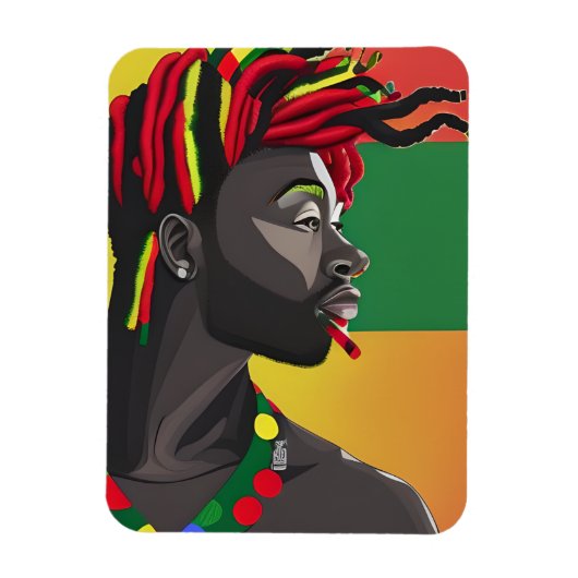 Magnet Flexible Noir Brut Africain Américain Homme Junetten King (Vertical)