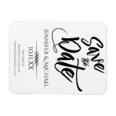 Magnet Flexible Noir et blanc Enregistrer la date (Horizontal)