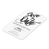 Magnet Flexible Noir et blanc Enregistrer la date (Côté Gauche)
