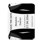 Magnet Flexible Noir Et Blanc Mariage Gay Enregistrer La Date Magn (Vertical)