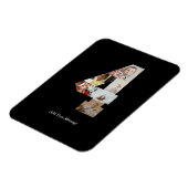 Magnet Flexible Noir et blanc Numéro 4 Photo Collage (Côté Gauche)