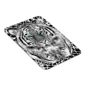 Magnet Flexible Noir et Bleu Yeux Design Tiger (Côté Droit)