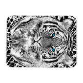 Magnet Flexible Noir et Bleu Yeux Design Tiger (Horizontal)