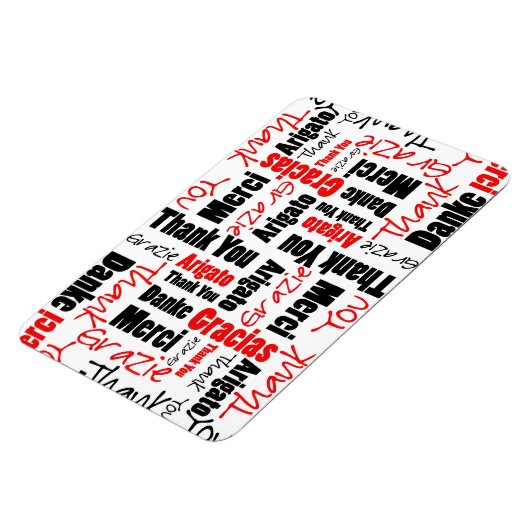 Magnet Flexible Noir et rouge Merci Mot Cloud (Côté Gauche)
