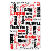 Magnet Flexible Noir et rouge Merci Mot Cloud (Vertical)