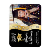 Magnet Flexible Noir | Gold Graduate Wave Grad Casquette photo (Vertical)