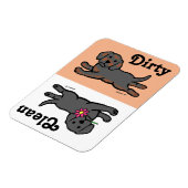 Magnet Flexible Noir Labrador Chiot Propre / Lave-vaisselle sale (Côté Gauche)