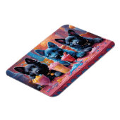 Magnet Flexible Noir N Bleu Chiens de Berger Allemand Chiens De Mi (Côté Gauche)