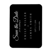 Magnet Flexible Noir noir simple Noir mariage Enregistrer la date (Vertical)
