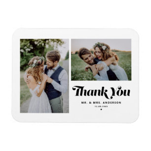 Magnet Flexible Noir Retro Calligraphie Deux Mariage photo
