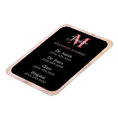 Magnet Flexible Noir Rose et Blanc Numéros Importants Monogrammés (Côté Gauche)