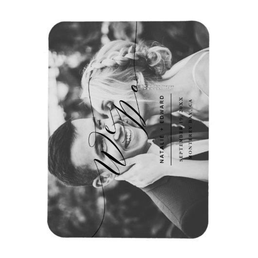 Magnet Flexible Noir script nous faisons élégante photo de mariage (Vertical)