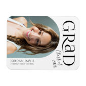 Magnet Flexible Noir Simple moderne Arc Photo Graduation (Horizontal)