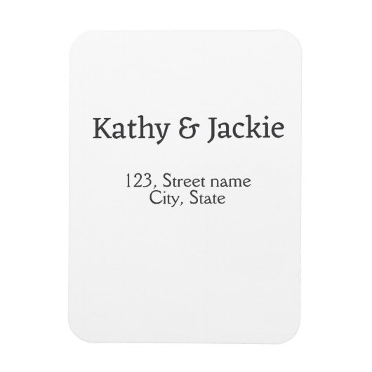 Magnet Flexible Nom d'adresse de couple noir blanc simple  (Vertical)