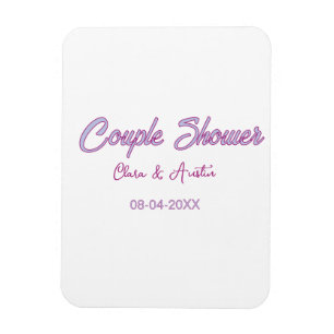 Magnet Flexible nom de douche de couple date gris tendance simple