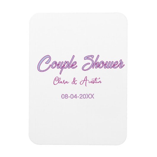Magnet Flexible nom de douche de couple date gris tendance simple (Vertical)