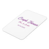 Magnet Flexible nom de douche de couple date gris tendance simple (Côté Gauche)