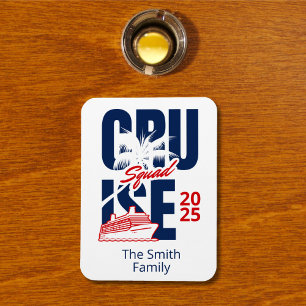Magnet Flexible Nom de famille de croisière personnalisé en rouge