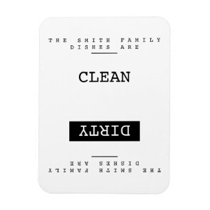 Magnet Flexible Nom de famille personnalisé modèle Lave-vaissell