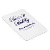 Magnet Flexible nom de fête de bachelorette Boots & Bubble purplep (Côté Droit)