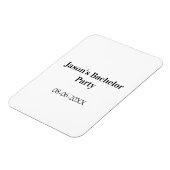 Magnet Flexible Nom de la fête de célibat date simple minimal meil (Côté Gauche)
