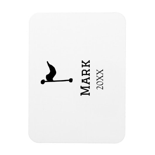 Magnet Flexible nom de l'équipe ajouter nom du joueur date drapeau (Vertical)