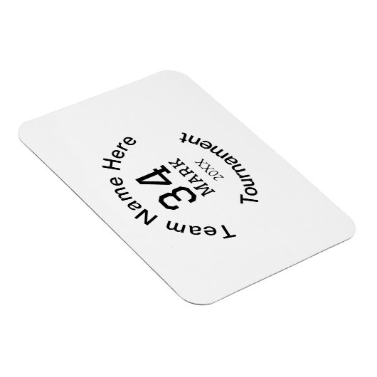 Magnet Flexible Nom de l'équipe ici ajouter nom tournoi année text (Côté Droit)