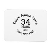 Magnet Flexible Nom de l'équipe ici ajouter nom tournoi année text (Horizontal)