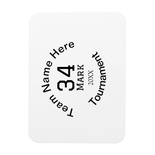 Magnet Flexible Nom de l'équipe ici ajouter nom tournoi année text (Vertical)