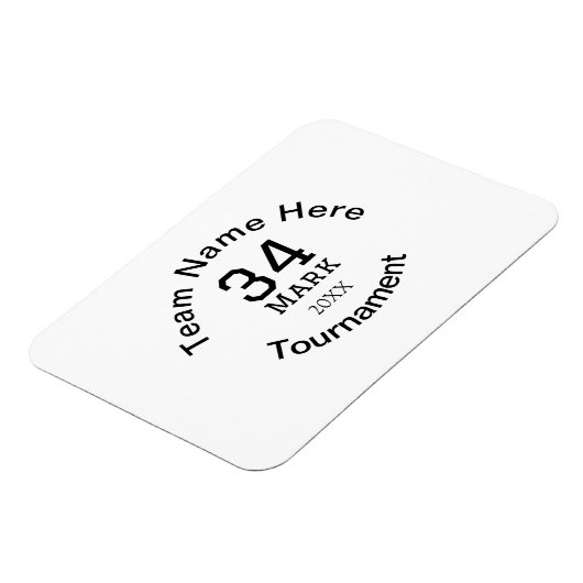 Magnet Flexible Nom de l'équipe ici ajouter nom tournoi année text (Côté Gauche)