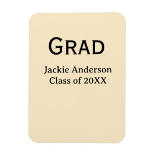 Magnet Flexible nom de lettre gras classe de 20XX pastel jaune 