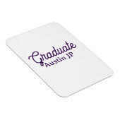 Magnet Flexible nom de remise des diplômes violet simple minimalis (Côté Droit)