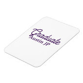 Magnet Flexible nom de remise des diplômes violet simple minimalis (Côté Gauche)