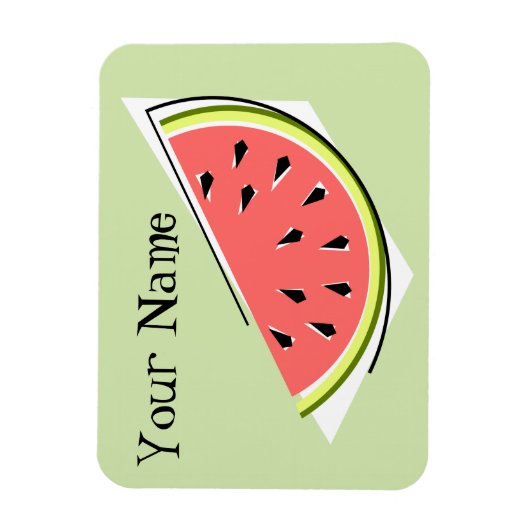 Magnet Flexible Nom de tranche verte de pastèque (Vertical)